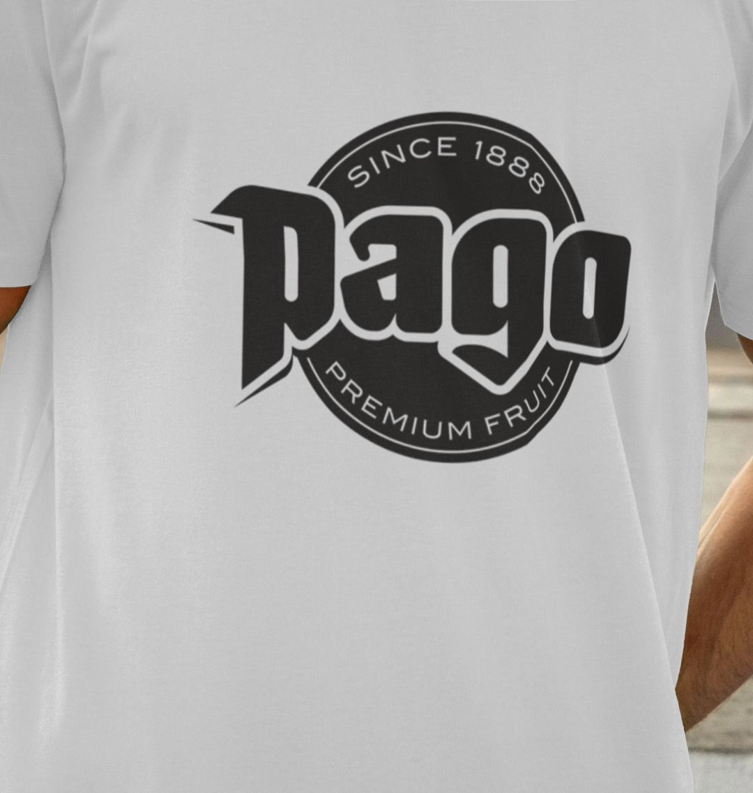 Mens White Heritage Logo T shirt - Pago Premium Fruit Juice Store