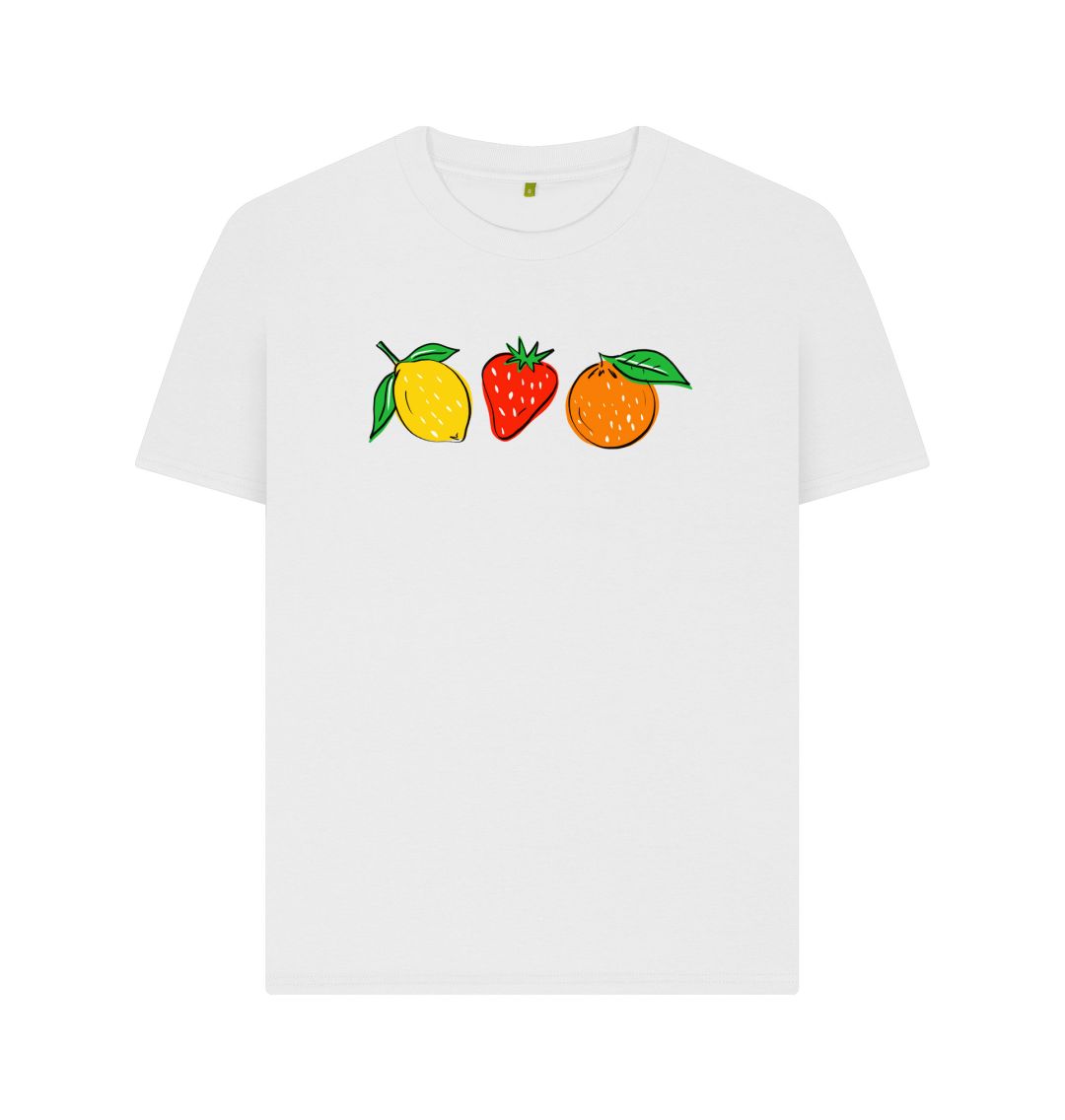 White Womens Tutti-Fruity T Shirt
